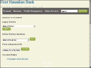 Web site https://www.fhb.com, First Hawaiian Bank Pahoa Branch